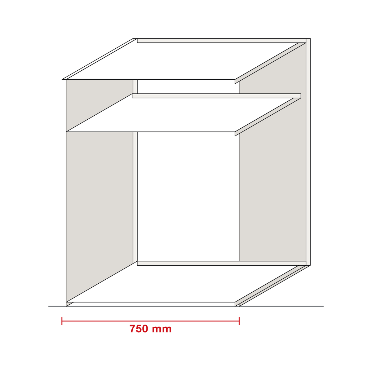 Colonne réfrigérateur — dessin coté du caisson